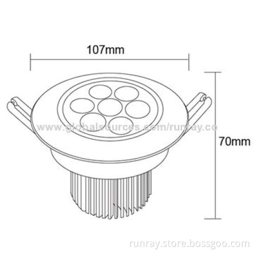 High-quality AC85 to 265V/7W LED Ceiling Light, High-power, Epistar, CE Mark, 10-year Factory